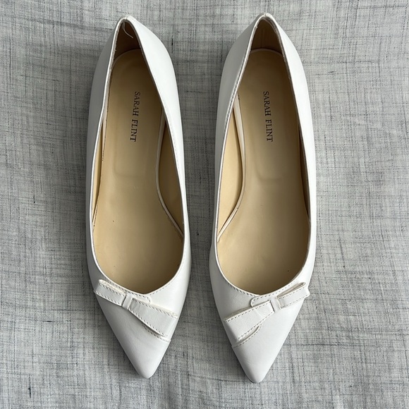 NWT Sarah Flint Natalie Flat, White Calf, 39 / 8.5 - Picture 2 of 8